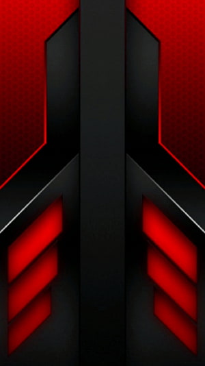 Futuristic Red and Black Geometric Tech Pattern with Angular LED Accents HD phone wallpaper