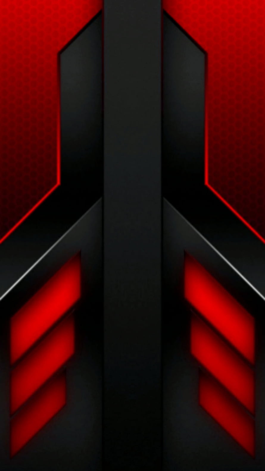 Futuristic Red and Black Geometric Tech Pattern with Angular LED Accents HD phone wallpaper