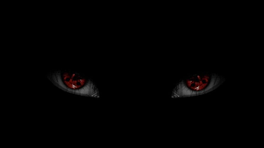 Mystical Red Sharingan Eyes Glowing in Darkness Anime Wallpaper HD wallpaper