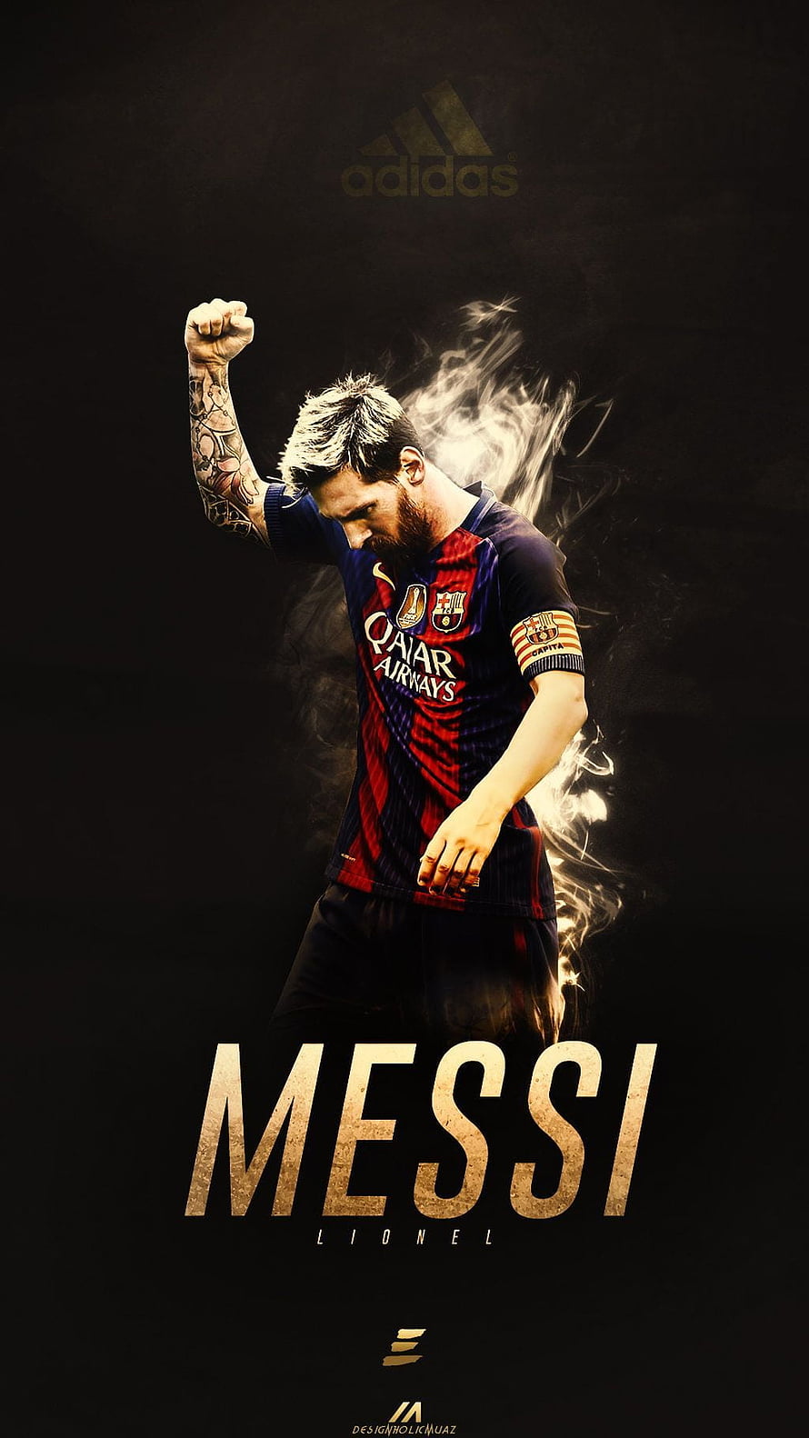 Lionel Messi FC Barcelona Captain Celebration Wallpaper HD phone wallpaper