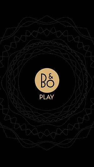 Bang & Olufsen Play Logo on Black Background with Gold Sound Wave Patterns HD phone wallpaper