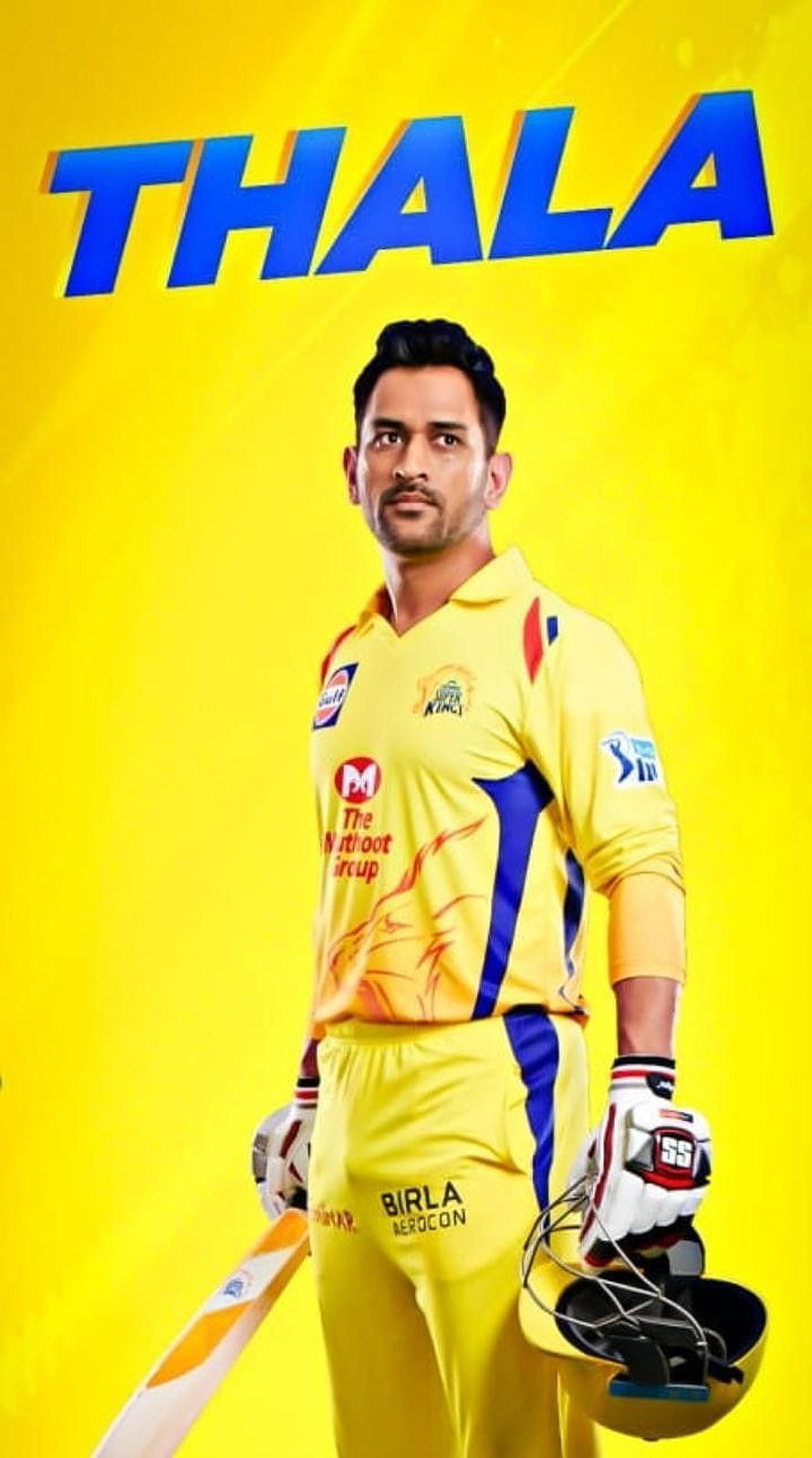 MS Dhoni in Chennai Super Kings Yellow Jersey Holding Cricket Bat and Helmet HD phone wallpaper