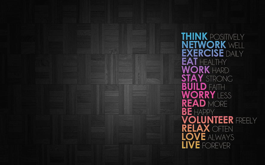 Motivational Life Advice Typography on Dark Wood Background HD wallpaper
