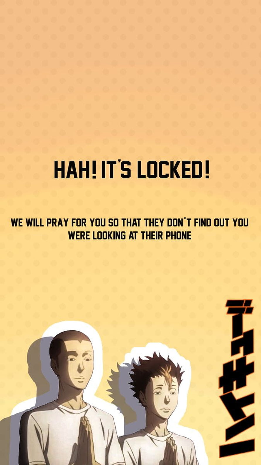Haikyuu Anime Characters Praying on Warm Yellow Background HD phone wallpaper