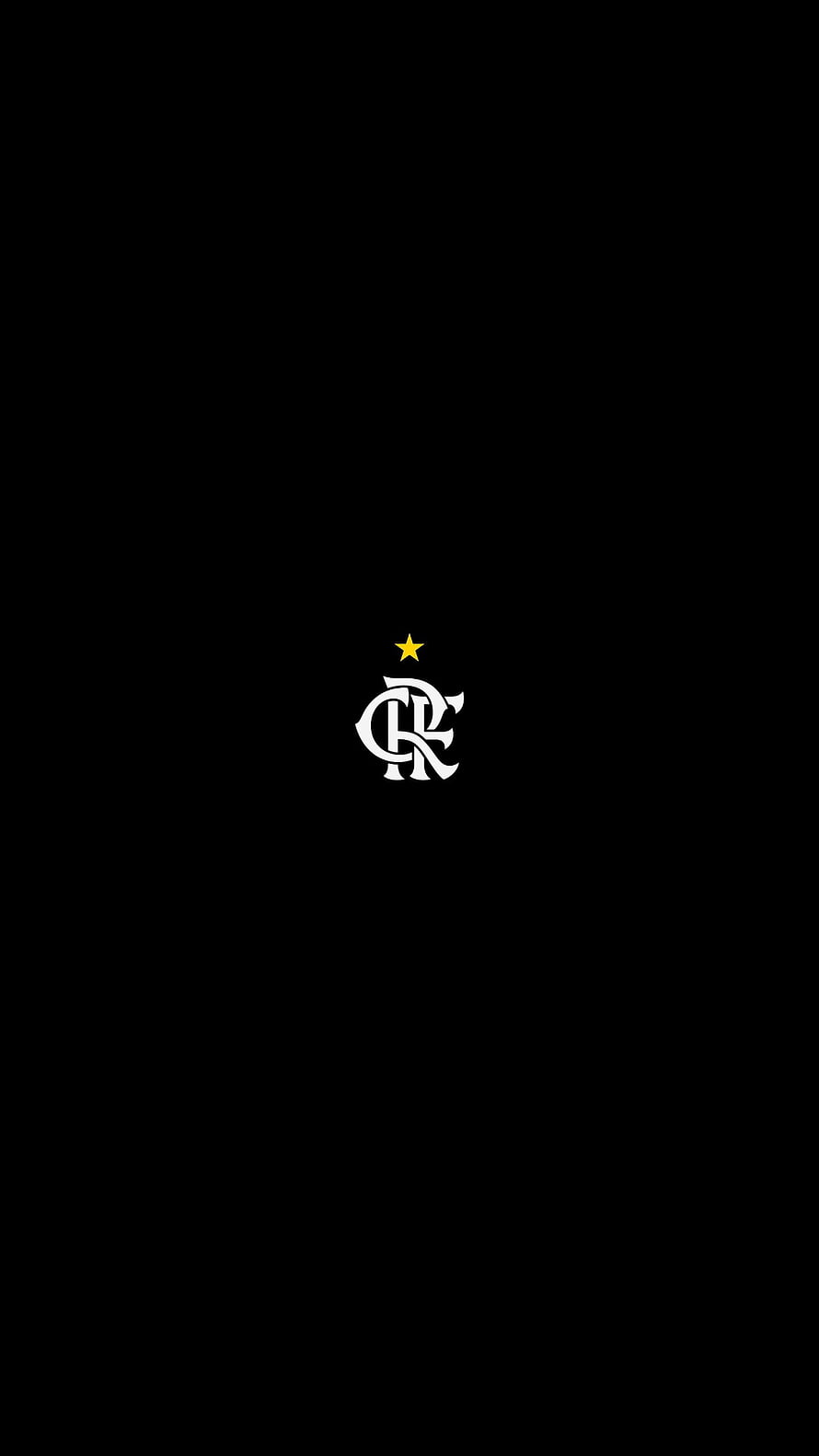 Minimalist Black Background With White Interlocking CRF Monogram And Gold Star Emblem HD phone wallpaper