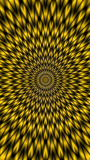 Hypnotic Yellow and Black Radial Spiral Optical Illusion Pattern HD phone wallpaper
