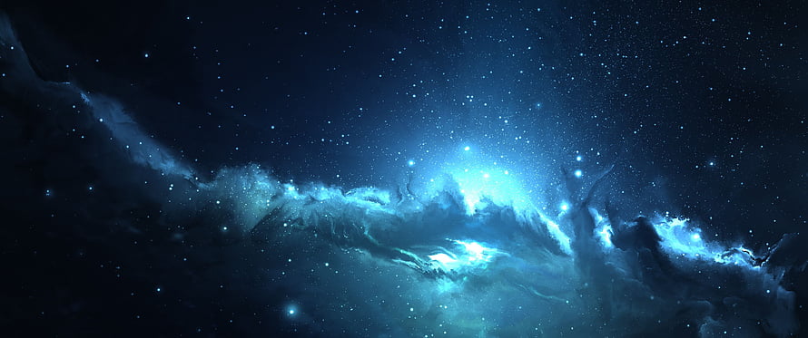 Luminous Blue Nebula and Starfield in Deep Space HD wallpaper