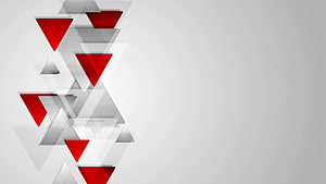 Abstract Red and White Geometric Triangles on Gray Background HD wallpaper