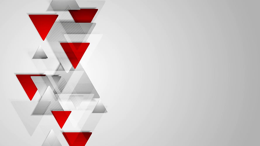 Abstract Red and White Geometric Triangles on Gray Background HD wallpaper