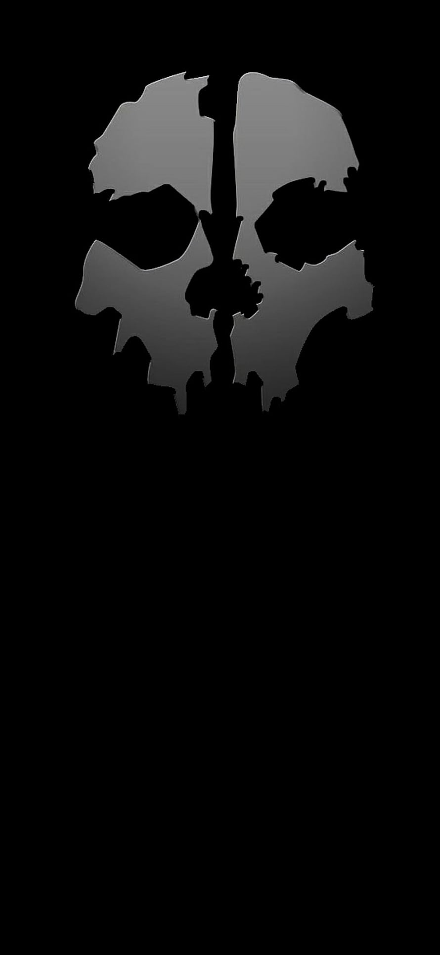 Dark Grey Skull Silhouette on Black Background HD phone wallpaper