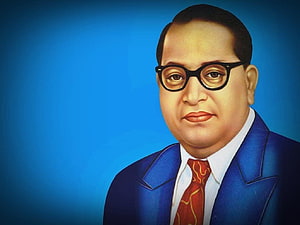 Portrait of Sheikh Mujibur Rahman in Blue Suit and Red Tie, Bhim Rao Ambedkar - Br Ambedkar HD wallpaper