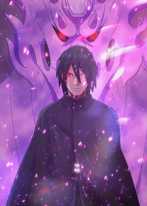 Uchiha Madara Anime Character With Purple Chakra Avatar Background HD phone wallpaper