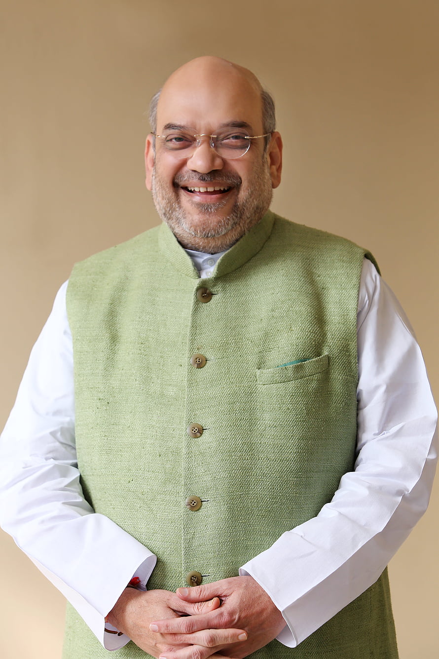 Amit Shah in Green Nehru Jacket and White Kurta with Warm Smile HD phone wallpaper