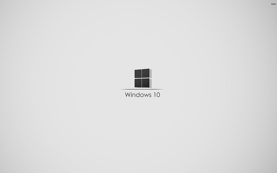 Windows 10 Minimalist Gray Logo on Clean White Background HD wallpaper