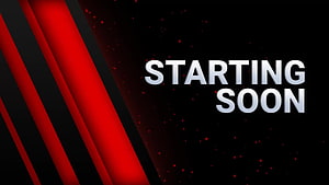 Red Diagonal Stripes and Starting Soon Text on Black Background HD wallpaper
