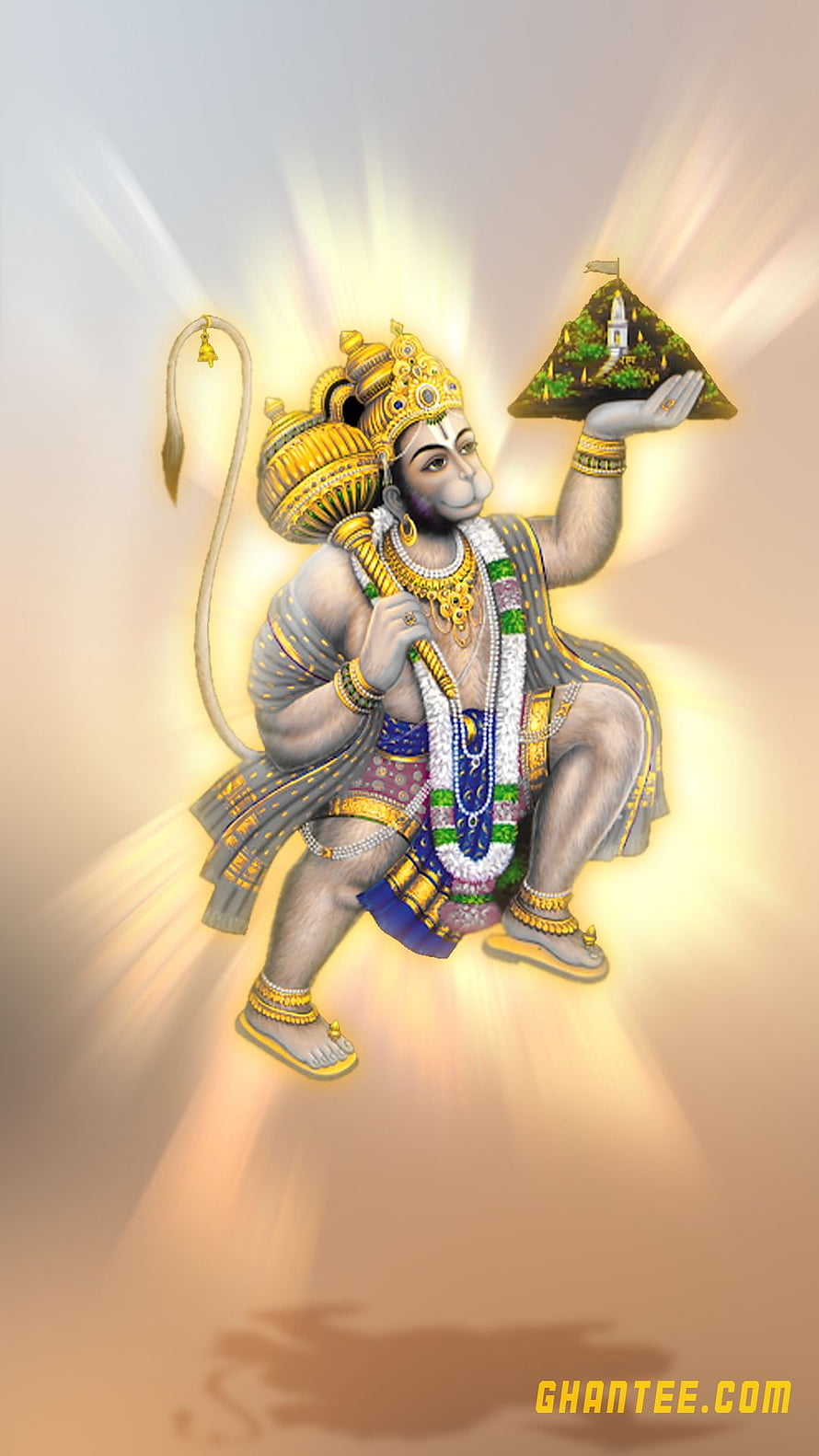 Lord Hanuman Carrying Dronagiri Mountain Digital Art Wallpaper, lord hanuman . Hanuman , Lord hanuman , Hanuman , Hanuman Flying HD phone wallpaper
