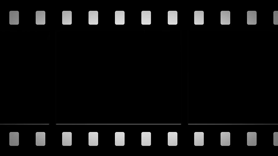 Minimalist Black Film Strip with Perforated Edges and Empty Frames HD wallpaper
