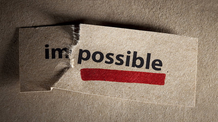 Torn Paper Concept: Impossible Becomes Possible with Red Underline HD wallpaper