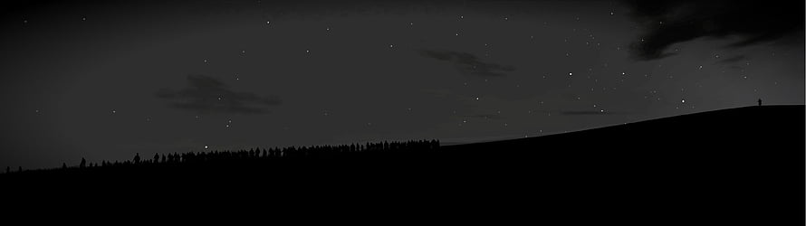Silhouetted Crowd on a Hill Under a Starry Night Sky HD wallpaper