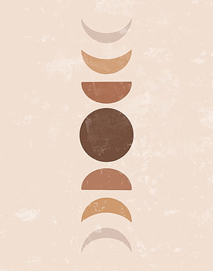 Minimalist Moon Phases Vertical Poster in Earthy Brown Tones HD phone wallpaper