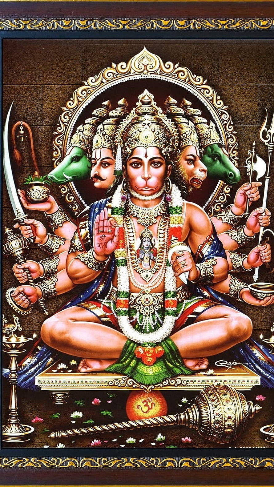 Lord Hanuman Panchmukhi Five Faces Hindu Deity Wallpaper, Panchmukhi Hanuman, Jay Shree Ram HD phone wallpaper