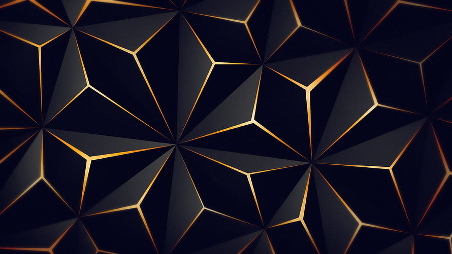Abstract Geometric Pattern With Golden Lines On Dark Background HD wallpaper
