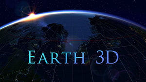 Earth 3D Planet View From Space With Sunrise And Grid Overlay HD wallpaper