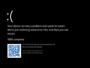 Windows 11 Black Screen of Death Error Display with QR Code HD wallpaper