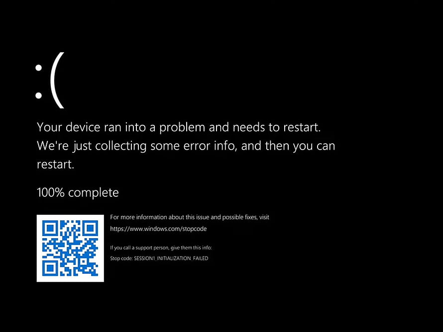 Windows 11 Black Screen of Death Error Display with QR Code HD wallpaper