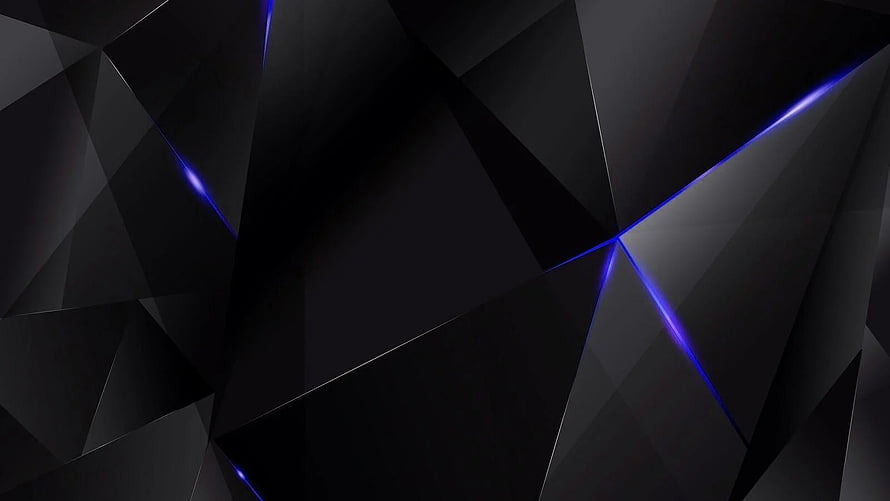 Abstract Dark Geometric Polygon Background With Glowing Blue Neon Lines HD wallpaper