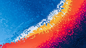 Abstract Fluid Art Wallpaper With Blue And Orange Cellular Patterns HD wallpaper