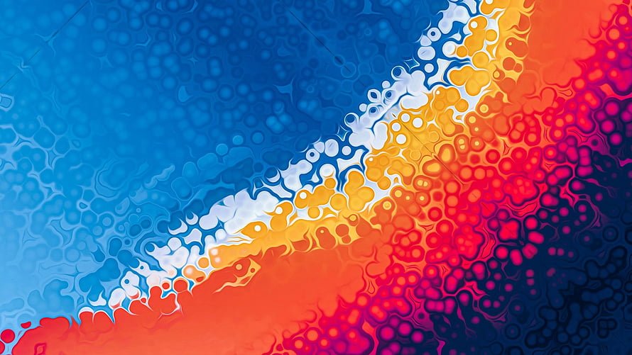 Abstract Fluid Art Wallpaper With Blue And Orange Cellular Patterns HD wallpaper