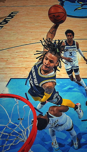 Ja Morant Memphis Grizzlies Dunks Over Minnesota Timberwolves Defense HD phone wallpaper