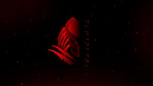 Red Skull Silhouette With Glowing Embers On Dark Background HD wallpaper