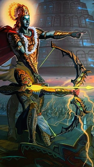 Arthas Menethil and Uther Lightbringer wielding magical bow and arrow in fantasy battle scene HD phone wallpaper