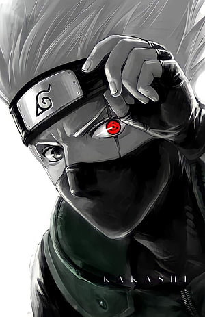 Kakashi Hatake Sharingan Eye Reveal Anime Art HD phone wallpaper