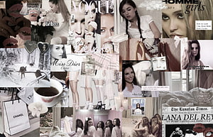 Coquette Aesthetic Mood Board Featuring Lana Del Rey, Vogue, and Soft Pastel Fashion Collage HD wallpaper
