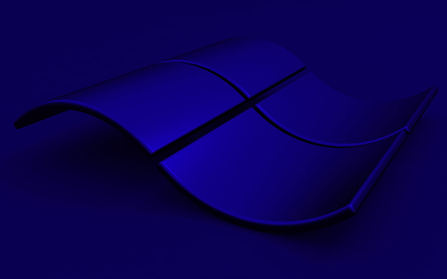 Dark Blue 3D Windows Logo Abstract Minimalist Desktop Wallpaper HD wallpaper