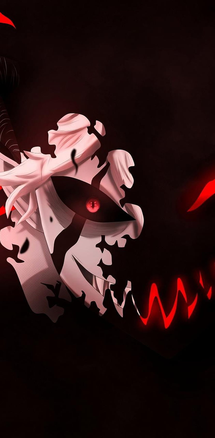 Menacing Anime Demon With Glowing Red Eye And Sharp Teeth HD phone wallpaper