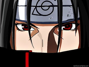 Itachi Uchiha Close-Up Portrait With Sharingan Eyes And Konoha Headband HD wallpaper