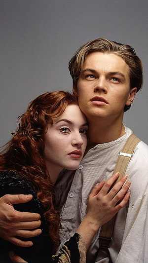 Leonardo DiCaprio and Kate Winslet in Titanic Movie Portrait HD phone wallpaper