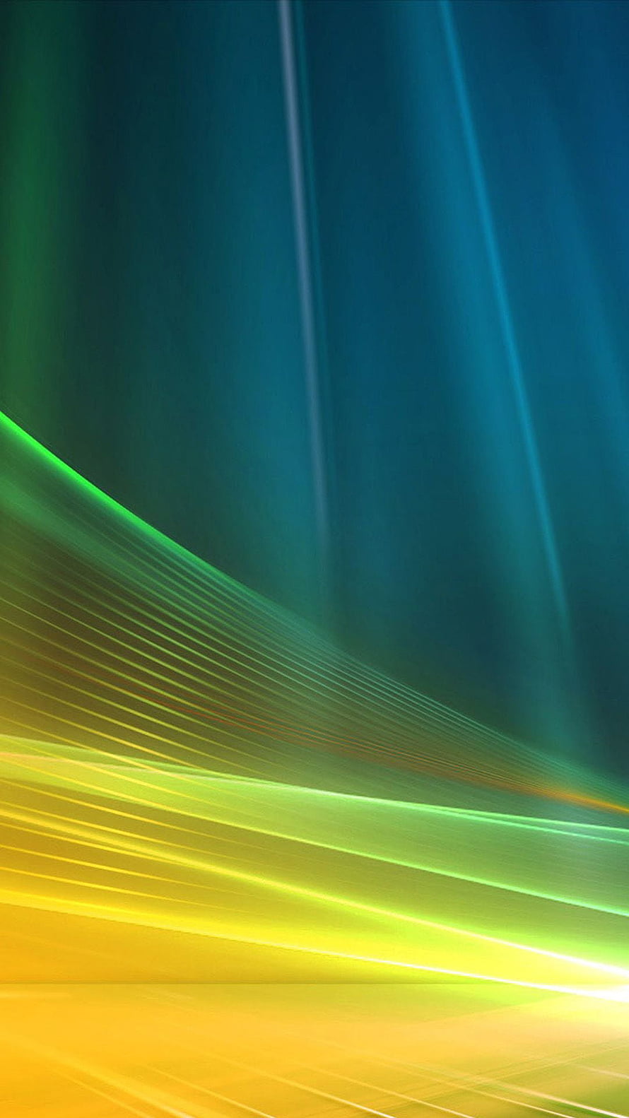 Abstract Flowing Light Streaks in Green and Yellow on a Dark Teal Background HD phone wallpaper
