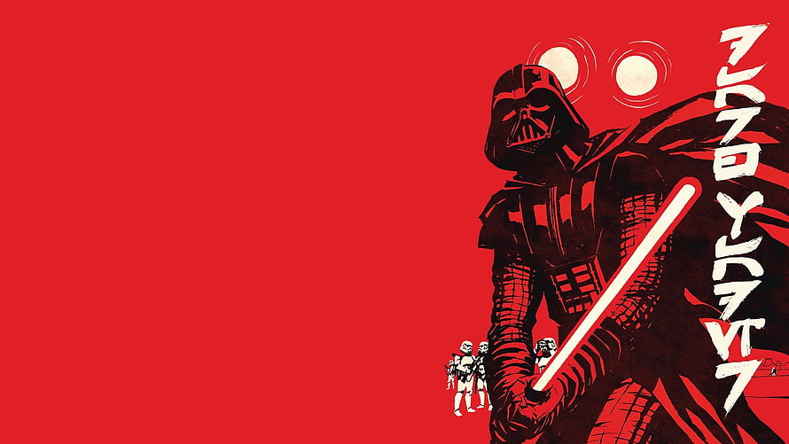Darth Vader Star Wars Variant Cover Artwork with Red Lightsaber and Stormtroopers HD wallpaper