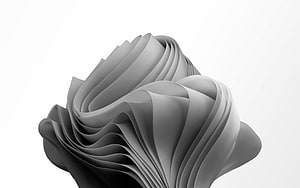 Abstract 3D Render of Flowing Grey Ribbons and Curved Layers on White Background HD wallpaper