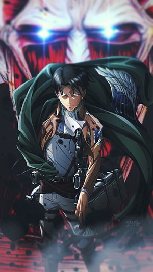 Levi Ackerman Attack on Titan Anime Wallpaper, Levi ackerman, electric blue, black hair, Anime, aot, shingeki no kyojin, attack on Titan HD phone wallpaper