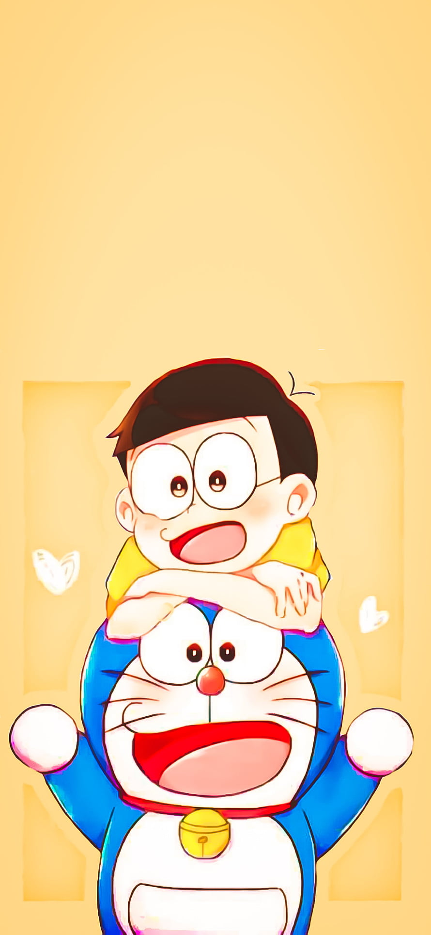 Doraemon and Nobita Hugging Anime Illustration Wallpaper HD phone wallpaper