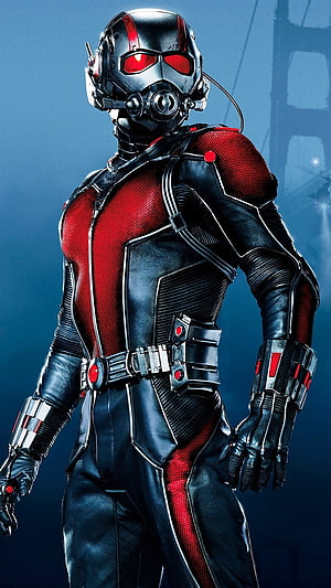 Ant-Man in Red and Black Tactical Suit with Glowing Visor and Utility Belt, Ant Man, Avengers, Superhero, avnegers HD phone wallpaper