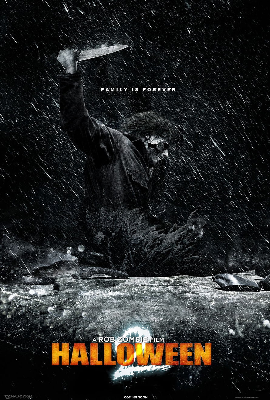 Halloween Movie Poster Featuring Michael Myers in the Rain HD phone wallpaper