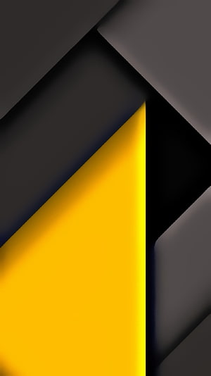 Abstract Geometric Design With Bold Yellow And Black Angular Shapes HD phone wallpaper