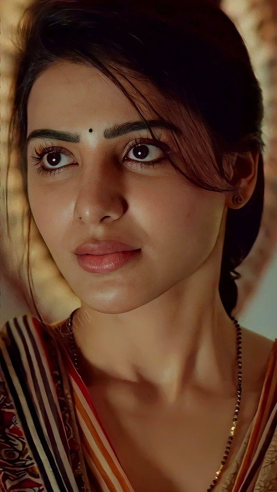 Samantha Akkineni in Traditional Attire with Warm Cinematic Lighting HD phone wallpaper